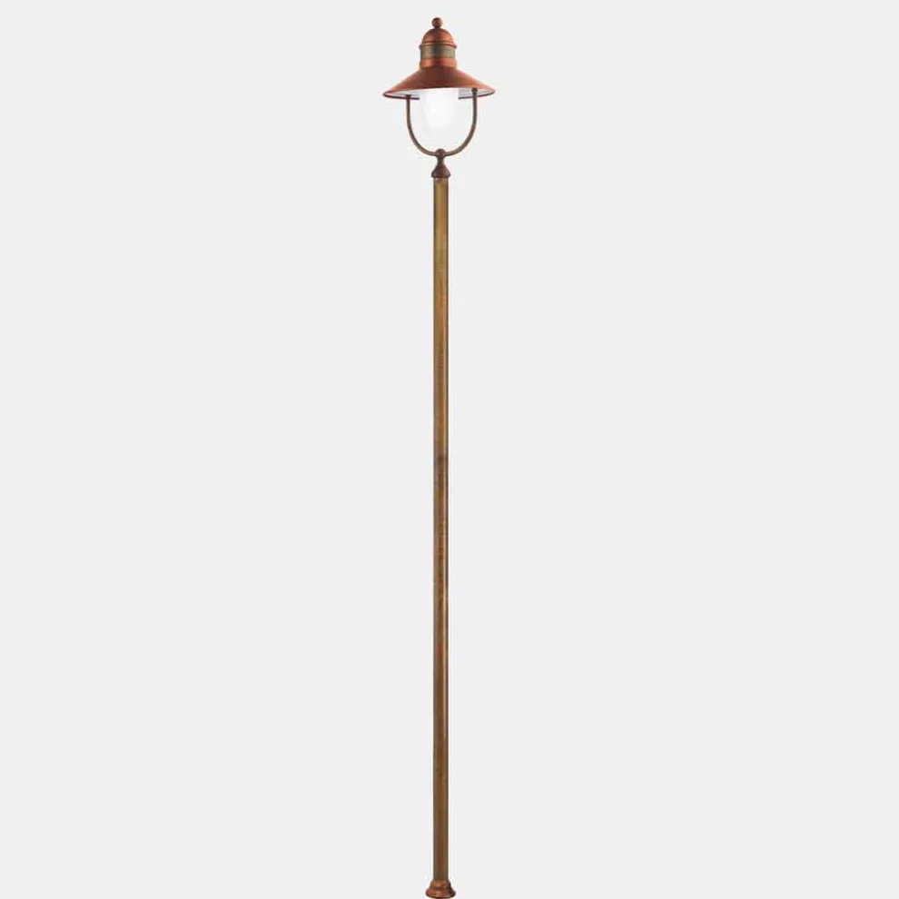 Vintage Gartenlampe aus Messing und Kupfer 3 Größen - Borgo von Il Fanale