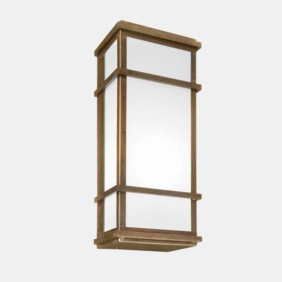 Vintage 2-LED-Wandleuchte aus Messing und Plexiglas - Quadro von Il Fanale