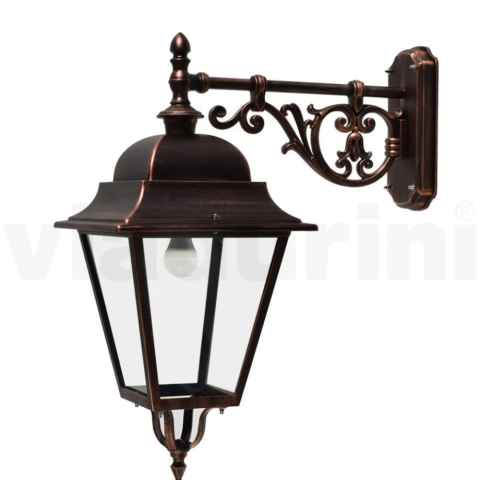 Vintage-Außenlampe aus Aluminium und Glas, hergestellt in Italien – Bonaria