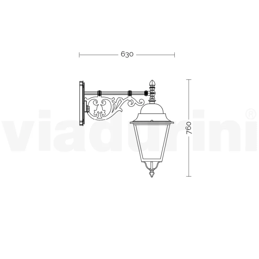 Vintage-Außenlampe aus Aluminium und Glas, hergestellt in Italien – Bonaria