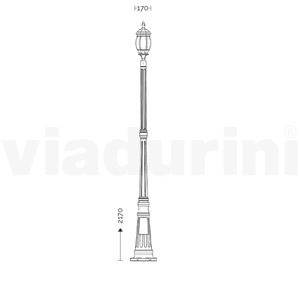 Vintage-Außenlampe aus anthrazitfarbenem Aluminium, hergestellt in Italien – Empire