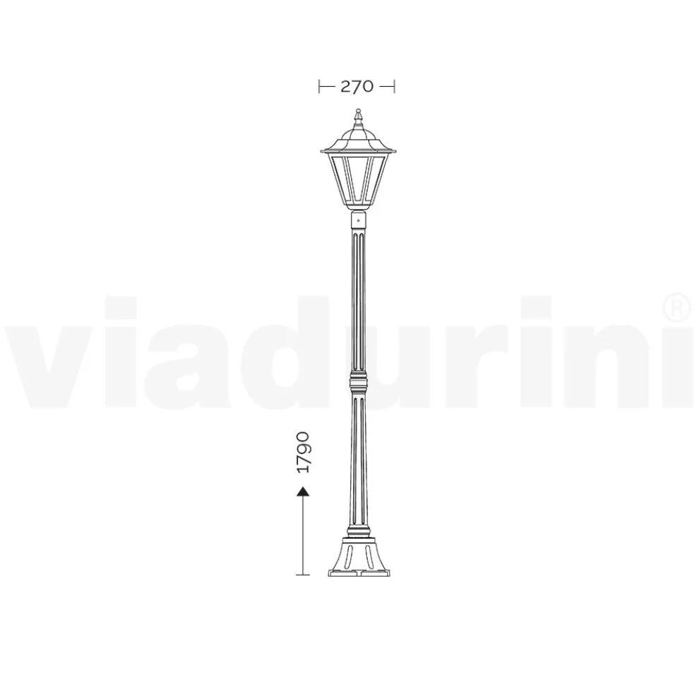 Vintage-Außenlampe aus weißem Aluminium, hergestellt in Italien – Terella
