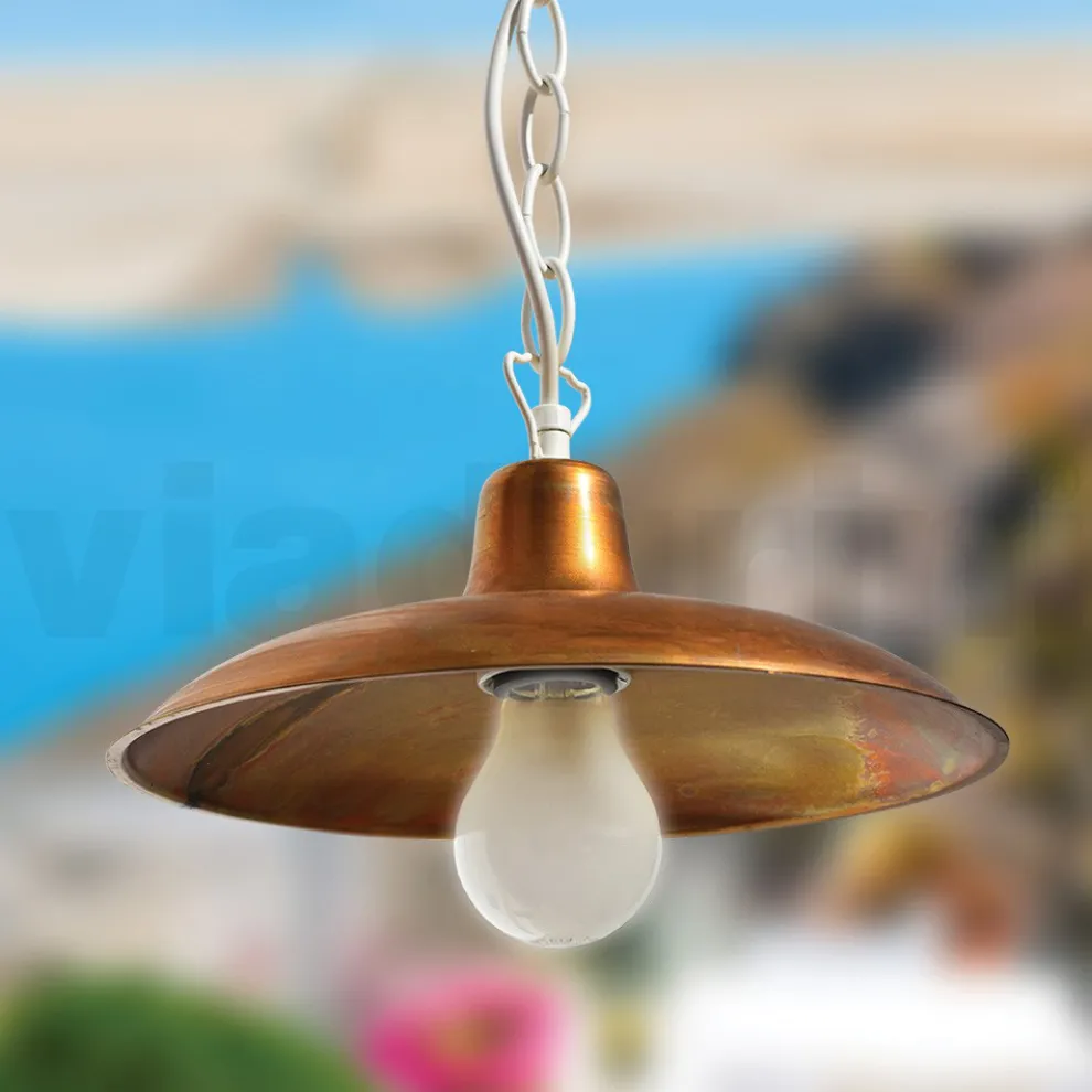 Vintage-Außenlaterne aus Aluminium und Messing, hergestellt in Italien – Adela