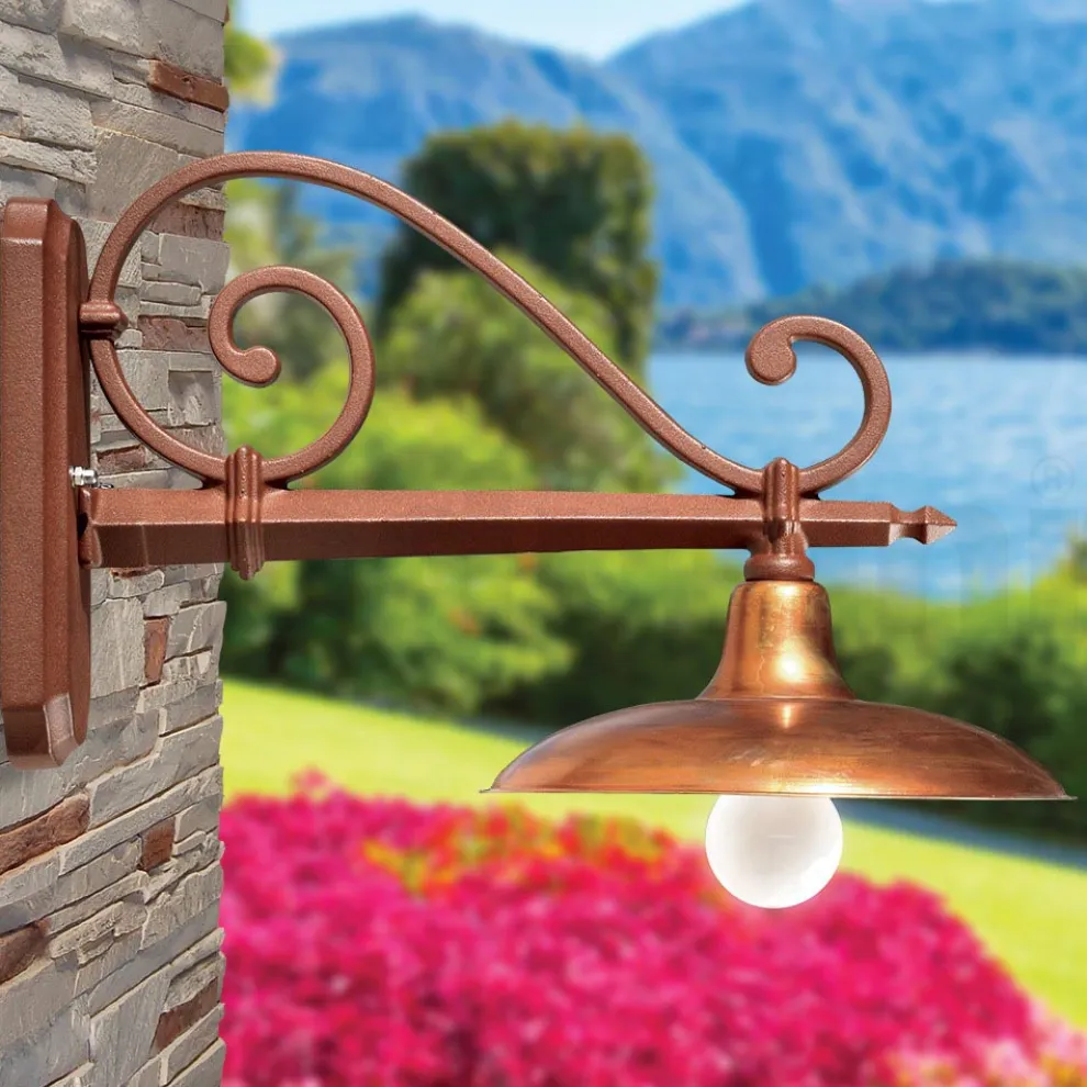 Vintage-Außenwandleuchte aus Aluminium und Messing, hergestellt in Italien – Adela
