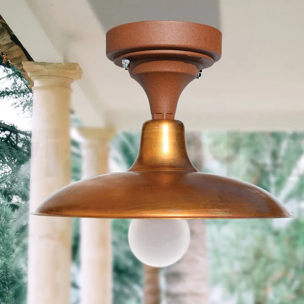 Vintage-Deckenleuchte für den Außenbereich aus Aluminium und Messing, hergestellt in Italien – Adela