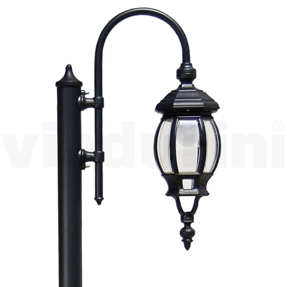 Vintage-Gartenlampe aus anthrazitfarbenem Aluminium, hergestellt in Italien – Empire
