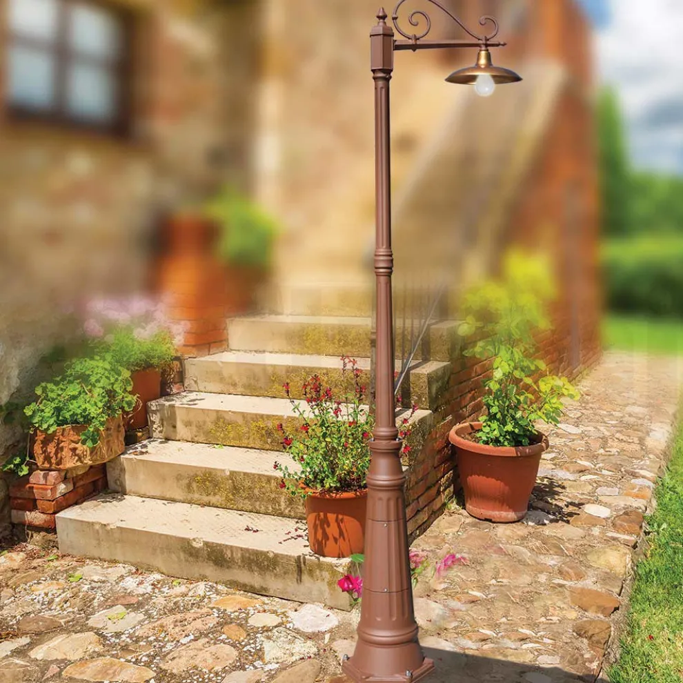 Vintage-Gartenlampe aus Aluminium und Messing, hergestellt in Italien – Adela