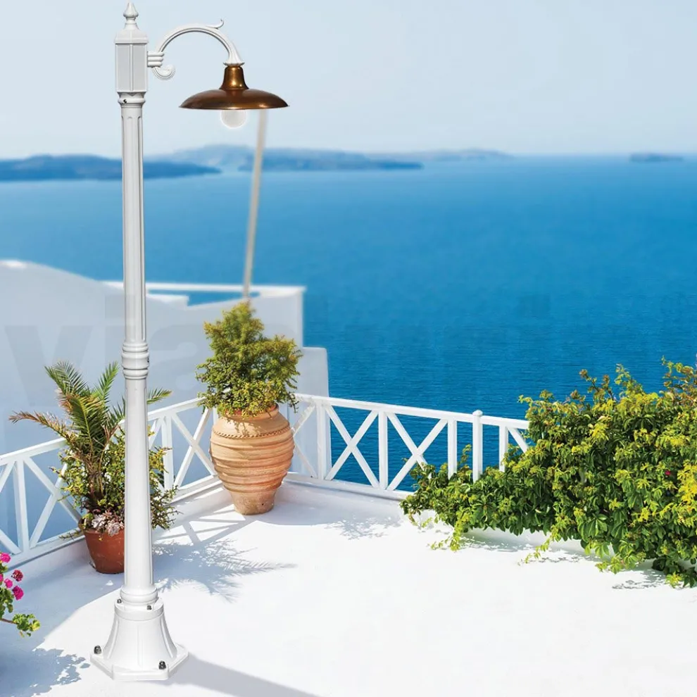 Vintage-Lampe aus Aluminium mit Diffusor aus Messing, hergestellt in Italien – Adela