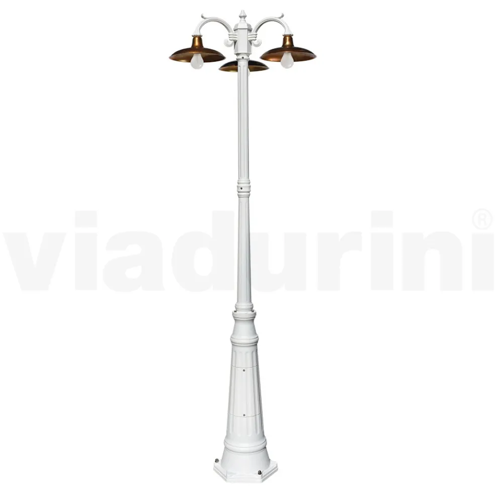 Vintage-Lampe mit 3 Lichtern aus Aluminium und Messing, hergestellt in Italien – Adela
