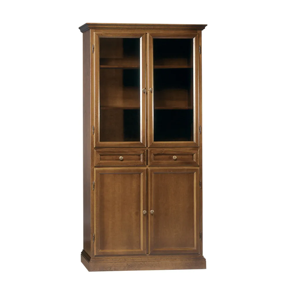 Vitrine mit 2 Schubladen, 2 Holztüren und 2 Glastüren Made in Italy – Camene