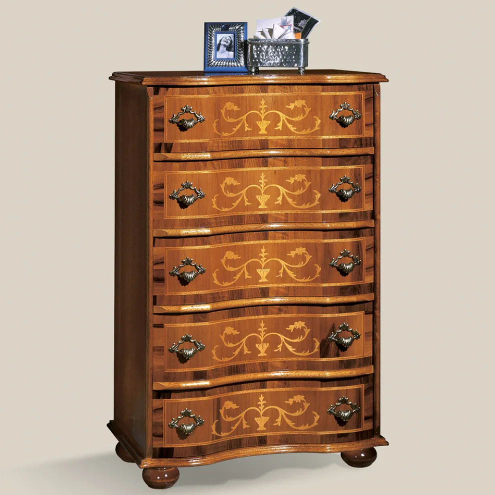 Kommode im klassischen Stil aus Holz mit Schubladen Made in Italy - Elegant
