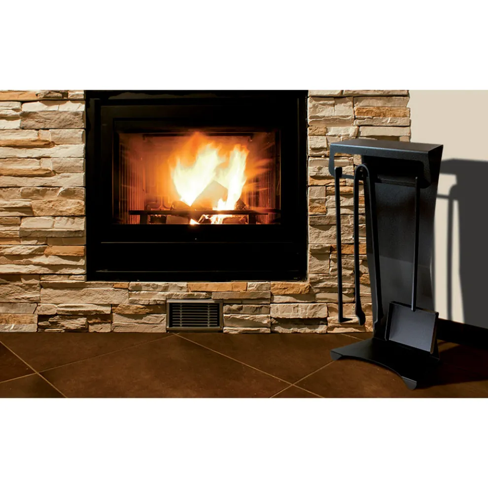 Kaminzubehör aus lackiertem Stahl Made in Italy 3 Stück - Virgil