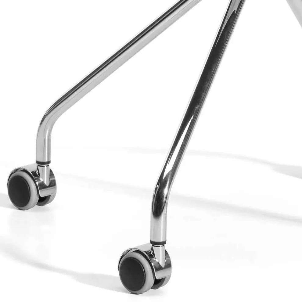 Drehbarer Bürosessel mit Rollen und Armlehnen Made in Italy - Felix