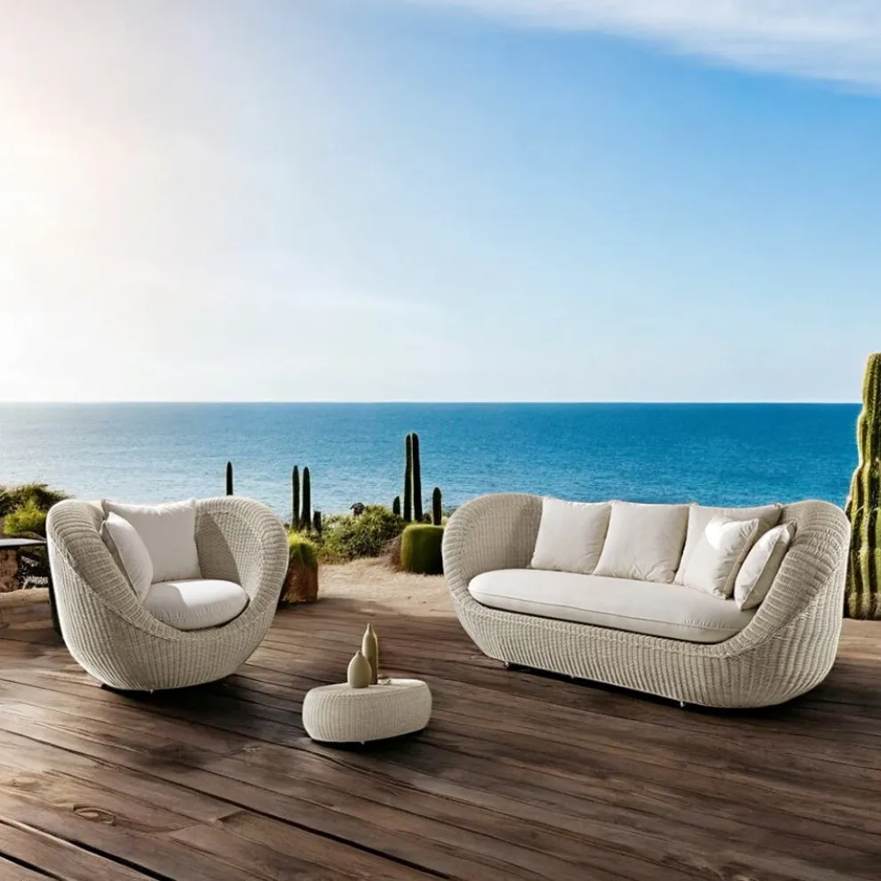 Gartenlounge-Set aus handgeflochtenem Polyrattan - Eder