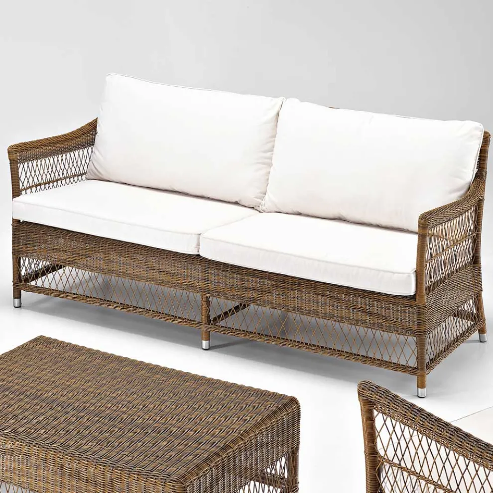 Outdoor-Sofa aus handgewebtem Polyrattan - Gigi