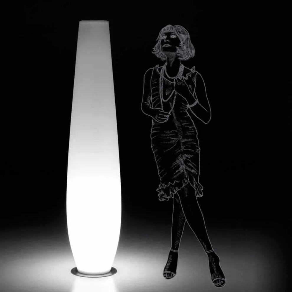 Außenleuchtvase mit LED-Licht aus Polyethylen Made in Italy - Nadai