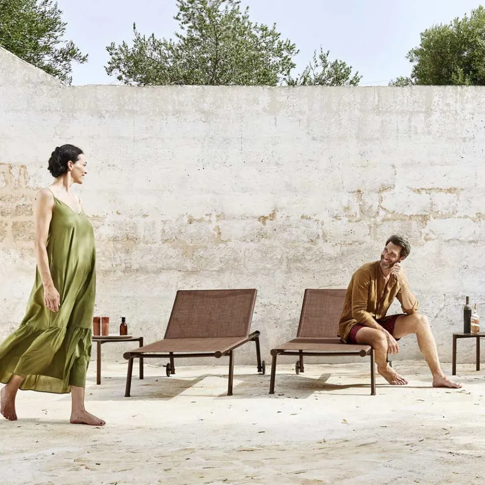 Gartenliege aus Aluminium und technischem Gewebe - Bahia von Varaschin