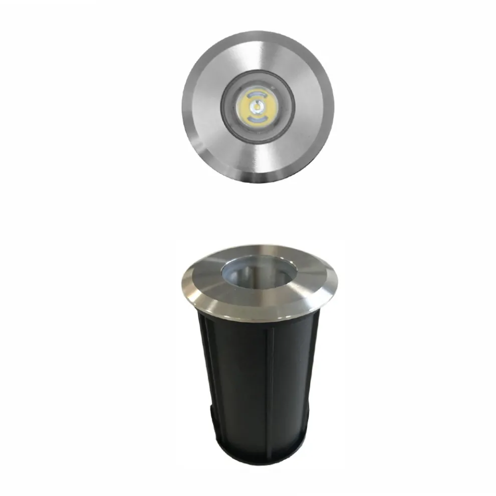 2W Outdoor Runder LED-Bodenstrahler aus Edelstahl 316, 4 Stück - Solina