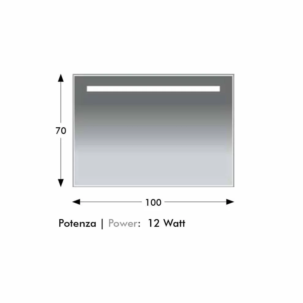 Wand Badezimmerspiegel mit Rahmen aus ähnlichem Aluminium Made in Italy - Tobi