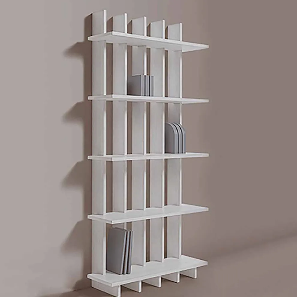 Wand-Bücherregal im Shabby-Chic-Stil aus Eschenholz mit modernem Design – Babele