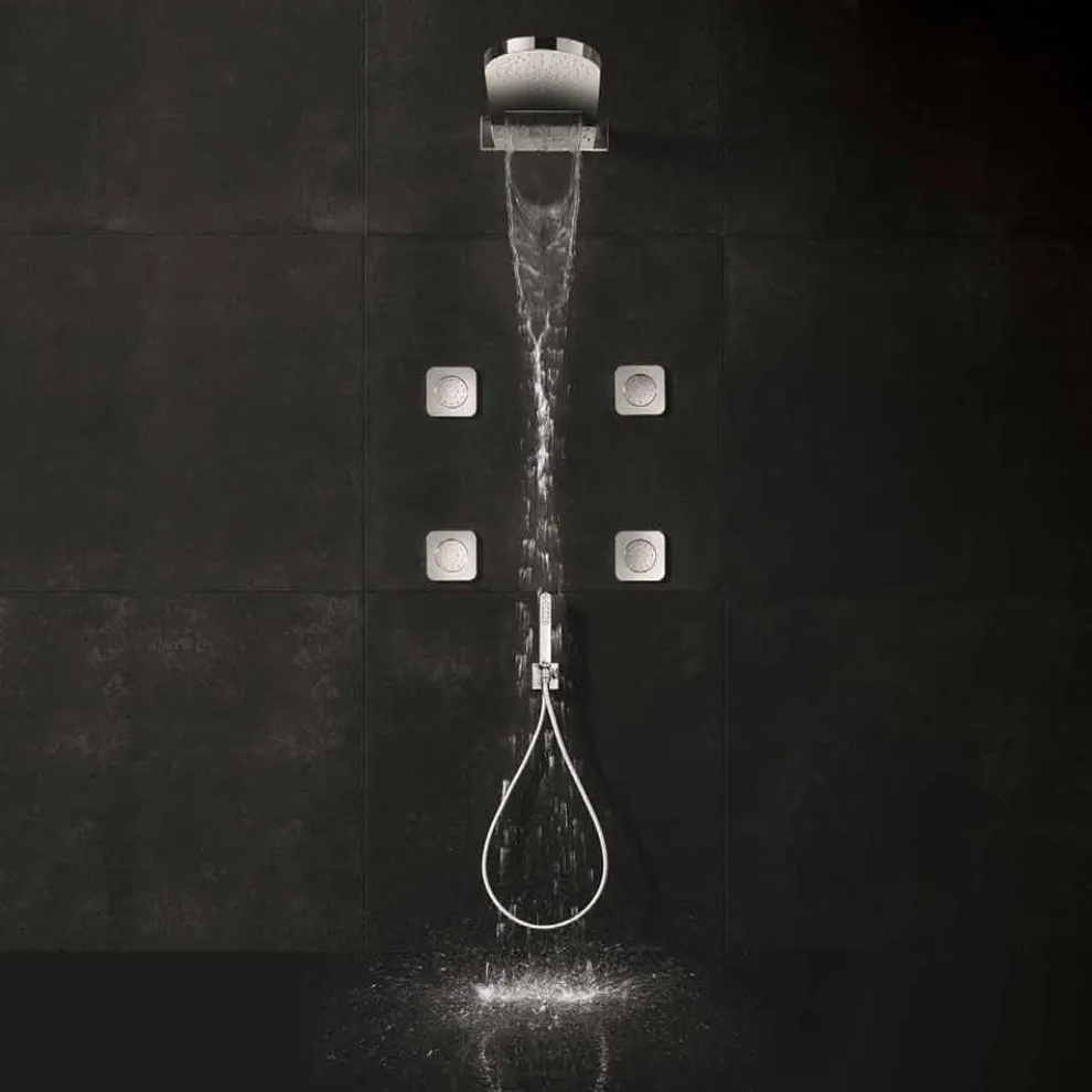 Wandduschkopf mit Duschstrahl und Wasserfall Made in Italy - Como