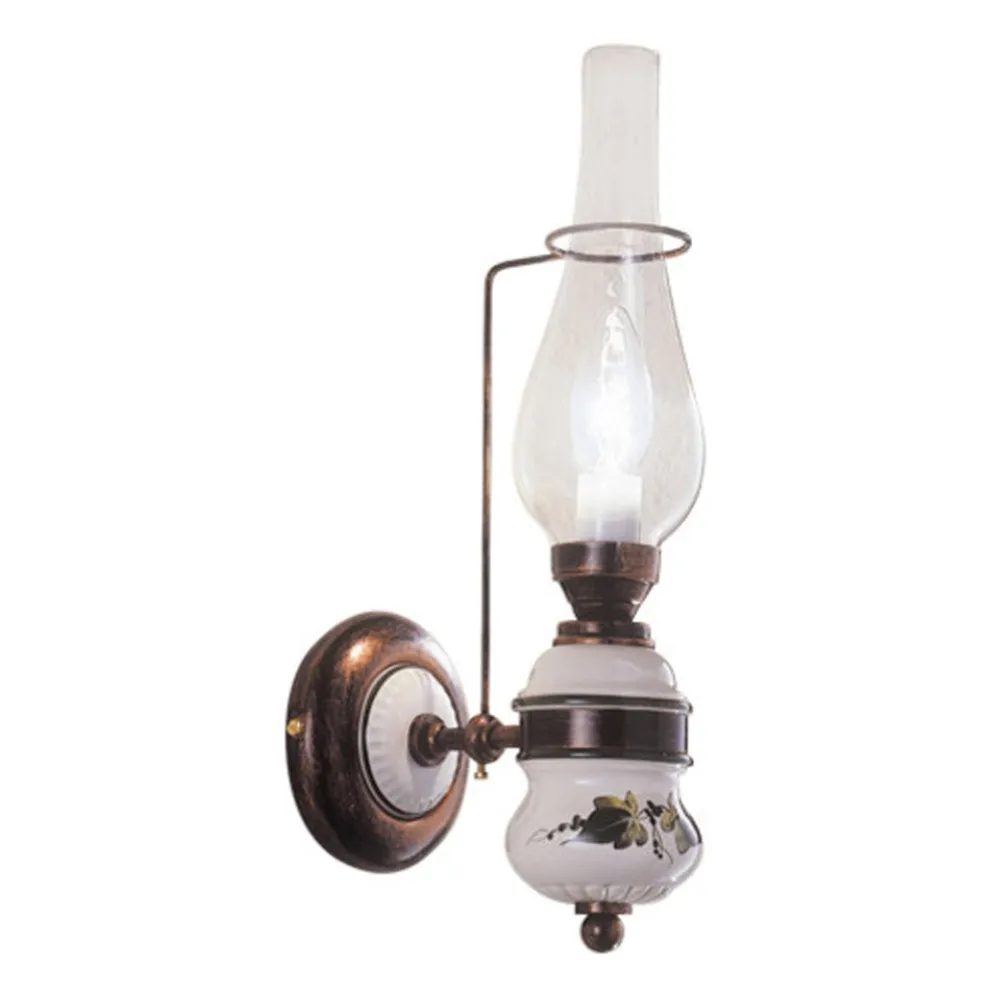 Wandlampe im Vintage-Design aus handbemaltem Eisen und Keramik - Pompeji