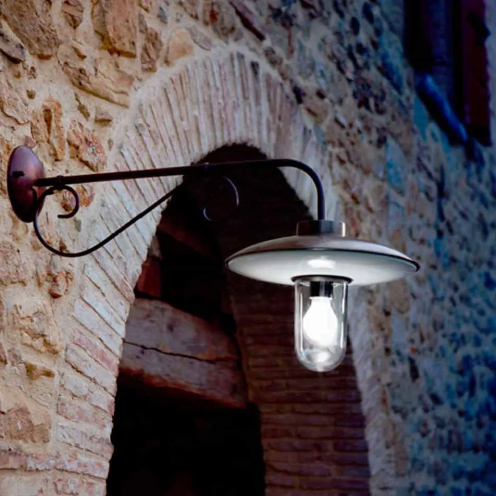 Wandlampe Re Lear von Aldo Bernardi aus Glas, Kupfer, Aluminium