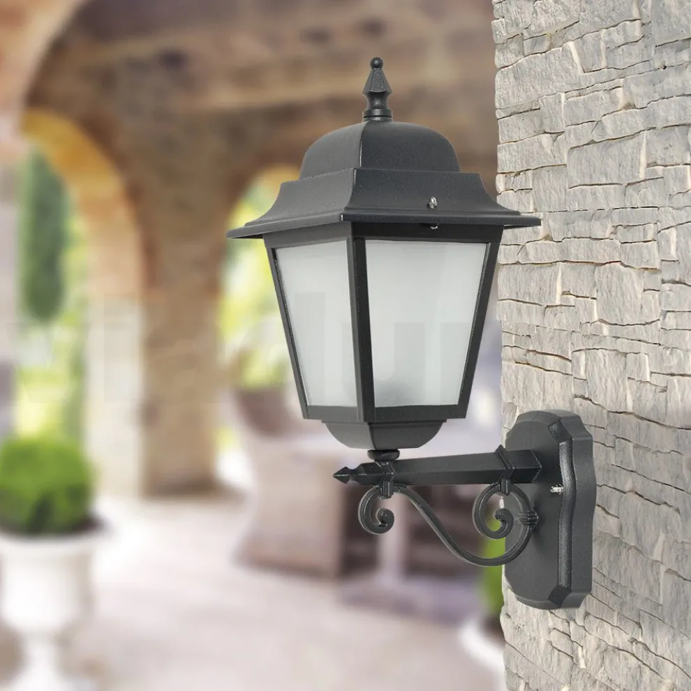 Wandlaterne aus Aluminiumdruckguss und Glasdiffusor - Scintilla