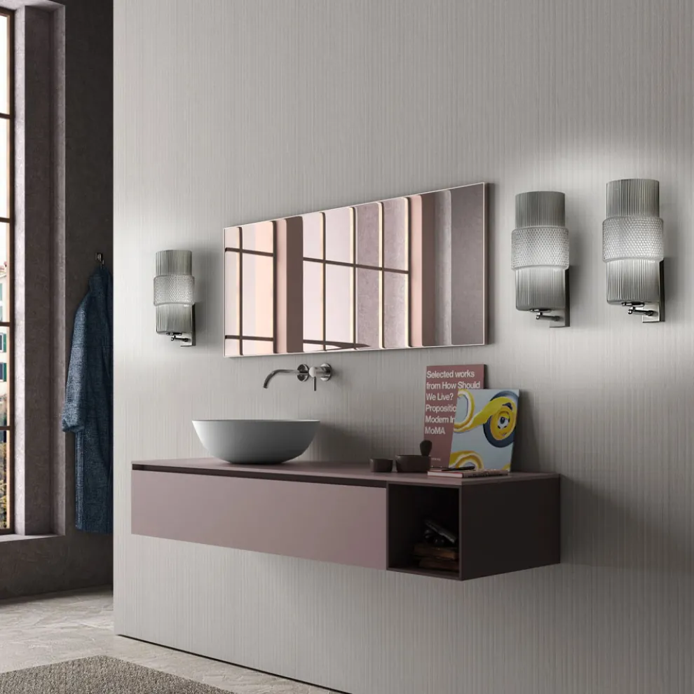 Wandleuchte aus mundgeblasenem Glas in Venedig und Metall - Satomi