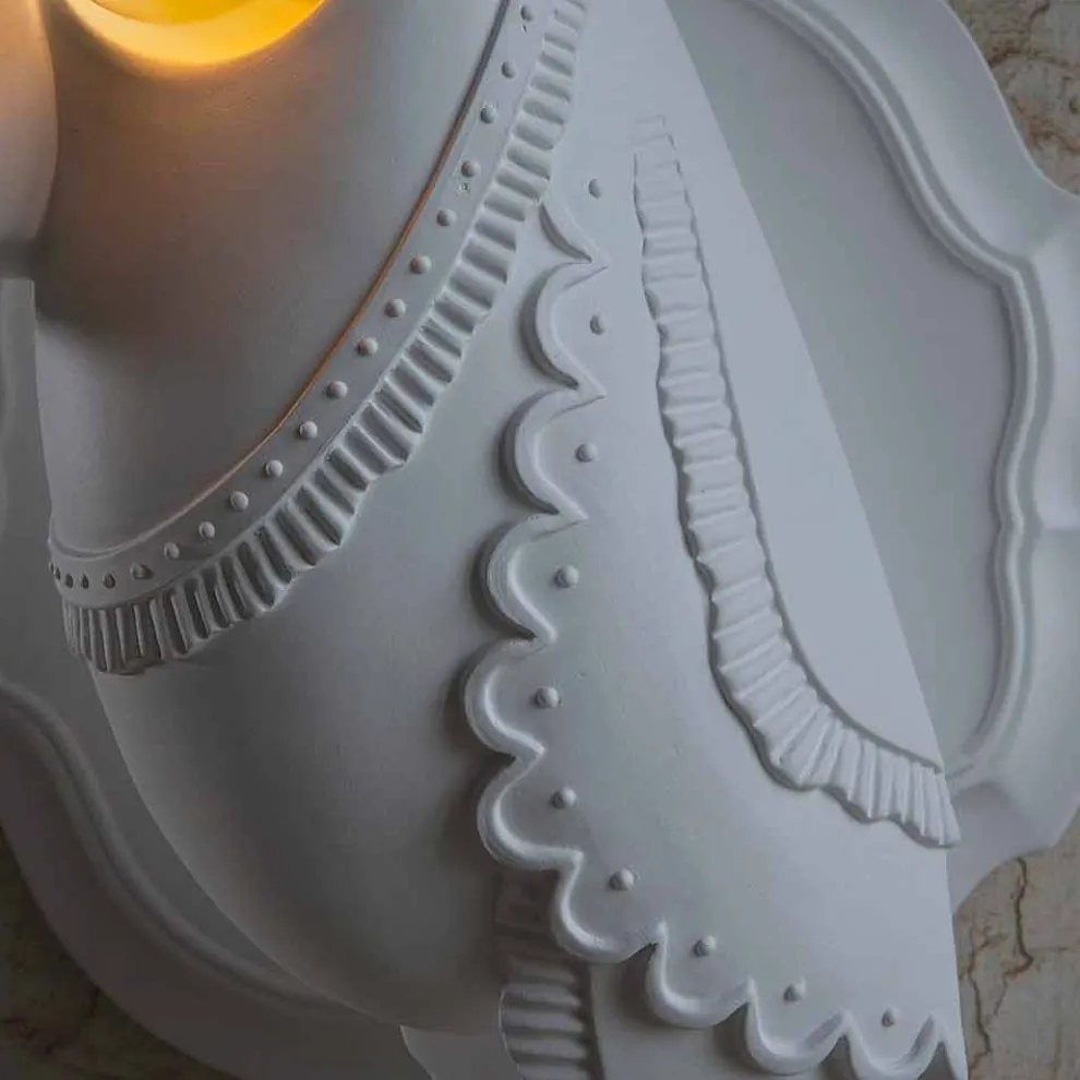 Wandleuchte in mattweißer Keramik Modernes italienisches Design - Tucano