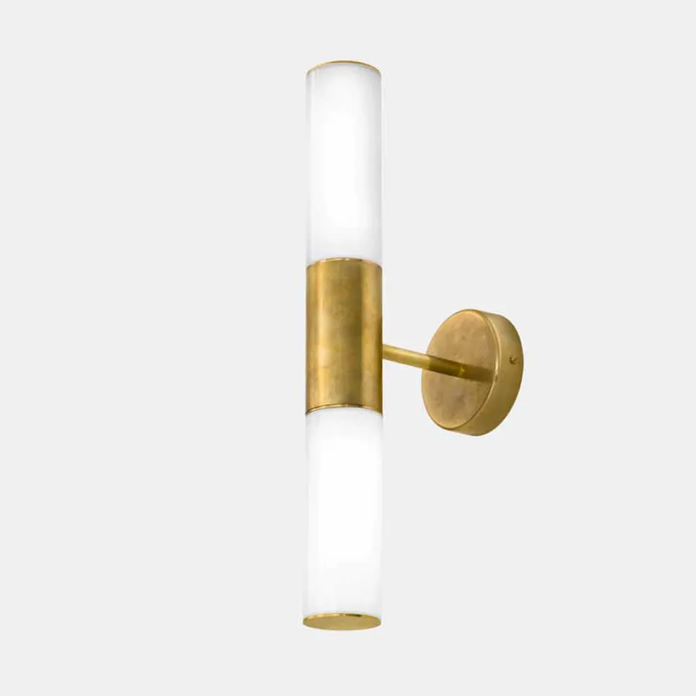 Wandleuchte mit 2 Lichtern aus Messing und Glas Made in Italy - Etoile von Il Fanale