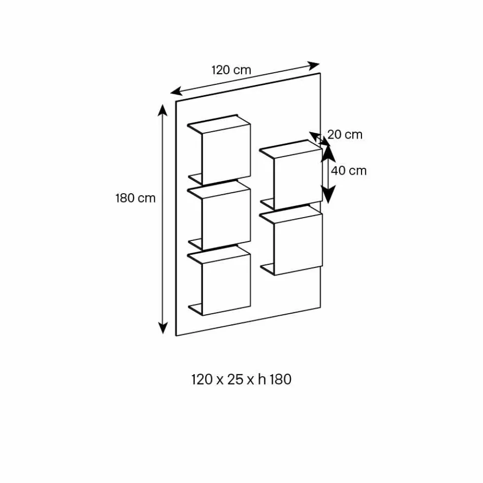 Wandpaneel aus Canaletto-Walnussholz und Glasregalen 2 Größen - Basil