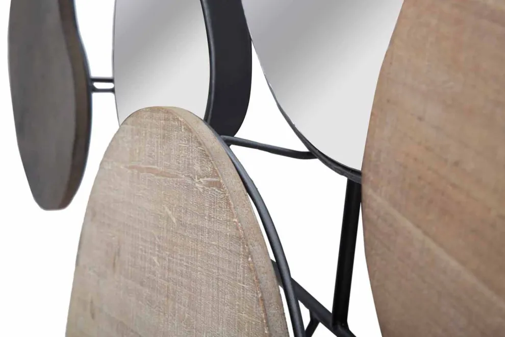 Wandspiegel im modernen Design aus Holz und Eisen - Ortensio