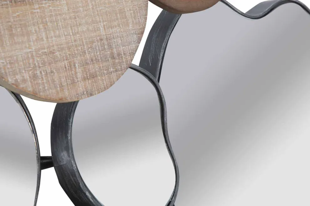 Wandspiegel im modernen Design aus Holz und Eisen - Ortensio