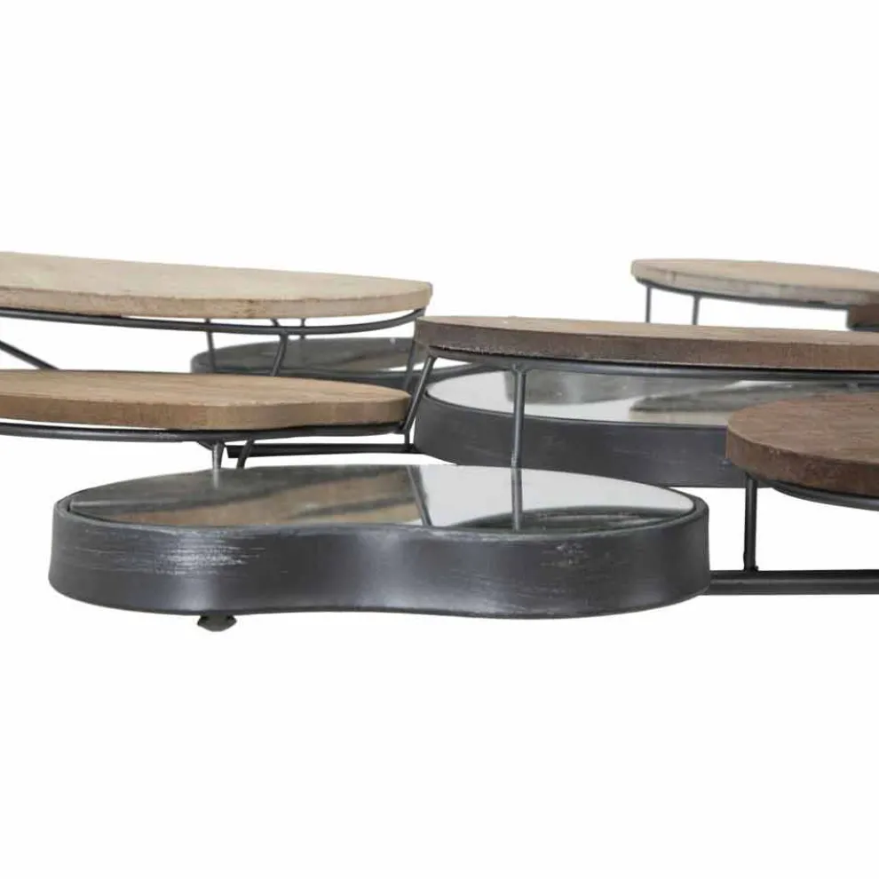 Wandspiegel im modernen Design aus Holz und Eisen - Ortensio