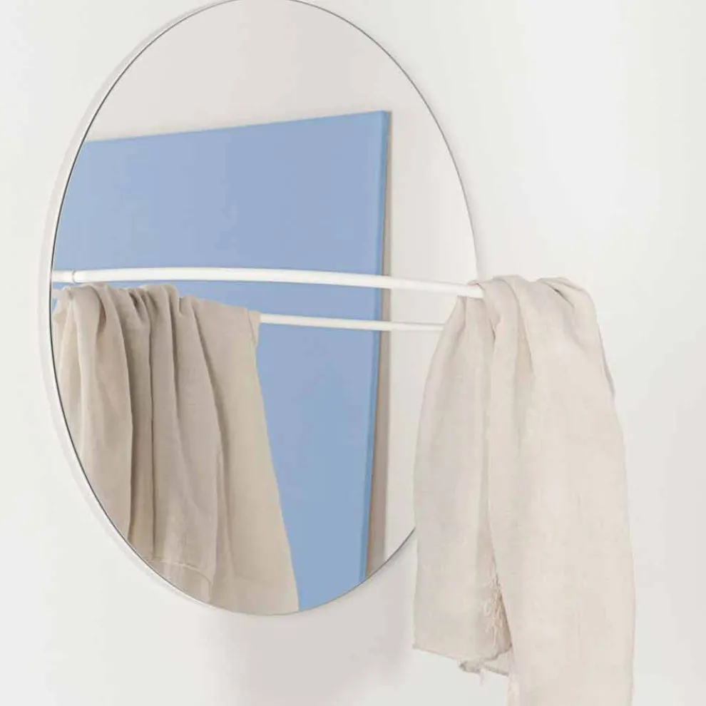 Wandspiegel mit modernem Stahlgarderobe Made in Italy - Chioccia