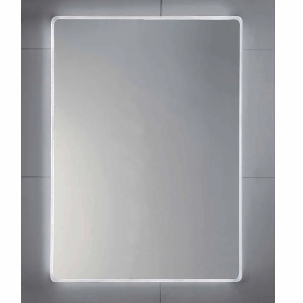 Wandspiegel mit Satinkanten, LED-Beleuchtung, Tessa