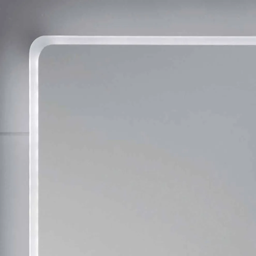 Wandspiegel mit Satinkanten, LED-Beleuchtung, Tessa