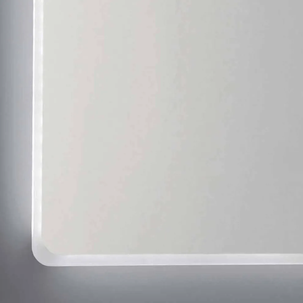 Wandspiegel mit Satinkanten, LED-Beleuchtung, Tessa