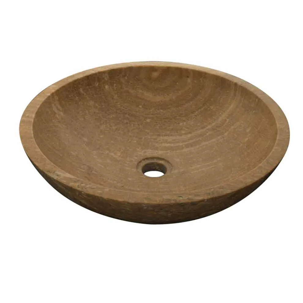 Waschbecken Aufsatzwaschbecken rund aus Naturstein Kari  Design