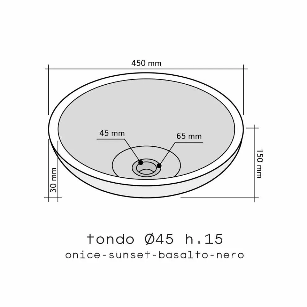Waschbecken Aufsatzwaschbecken rund aus Naturstein Kari Design