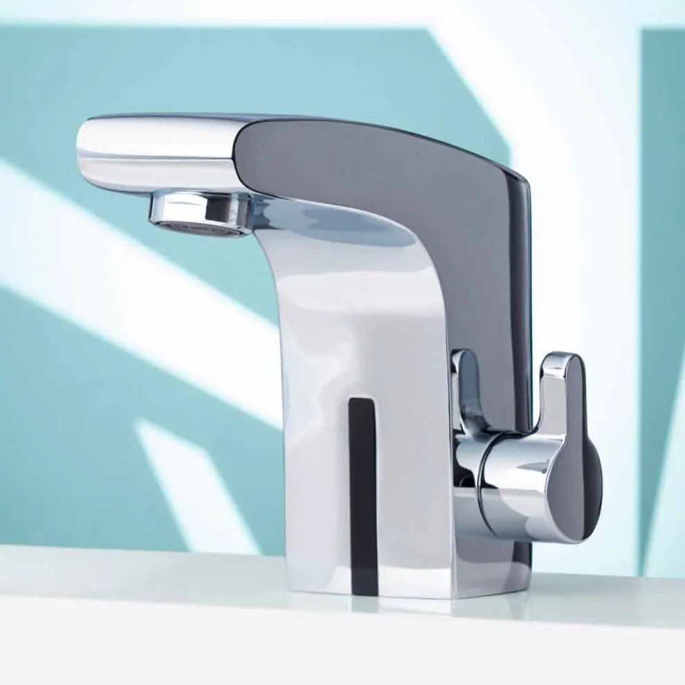 Waschtischmischer mit Infrarotsensor aus Chrommessing, Luxus - Gonzo