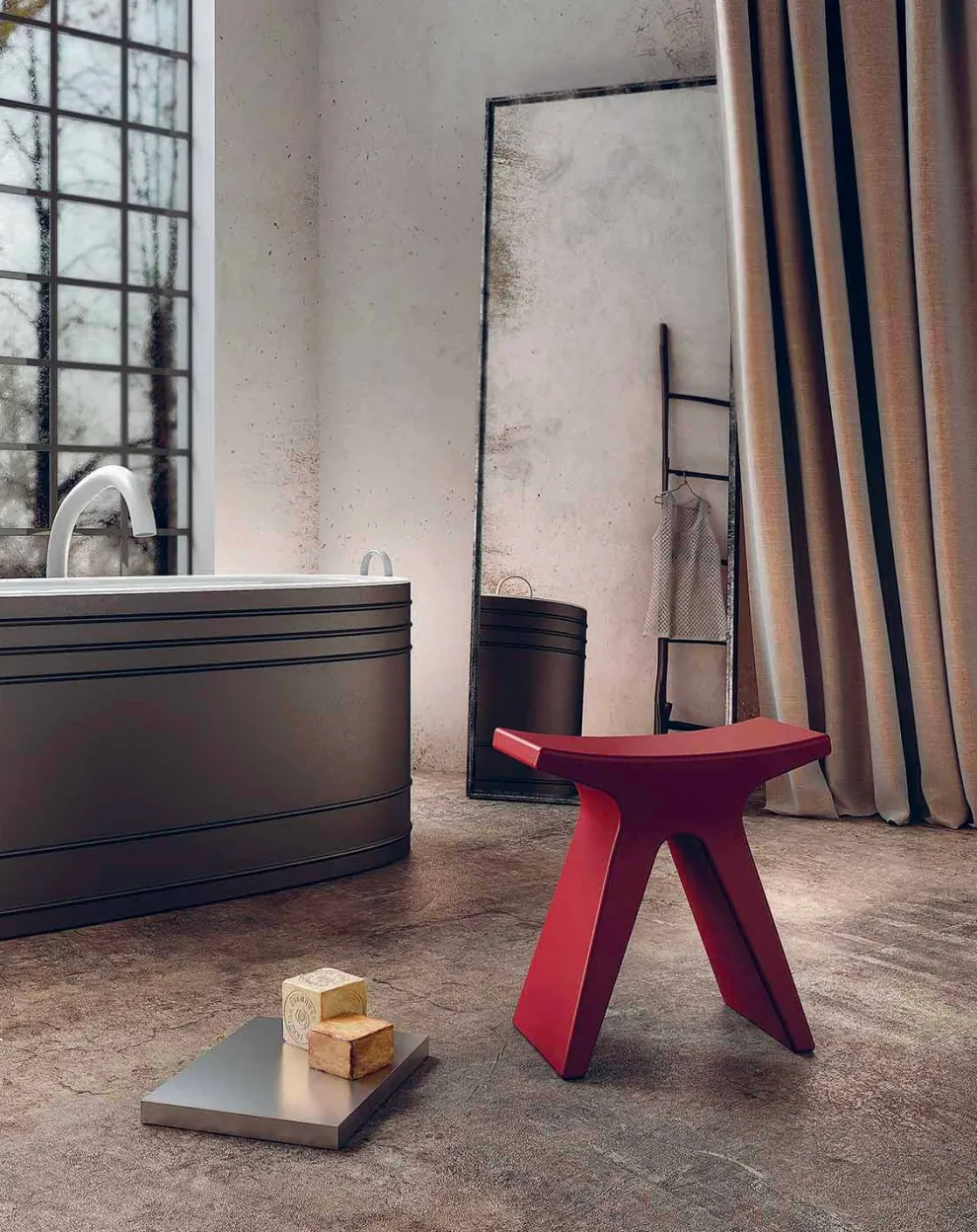 Low Design Outdoor Hocker aus Polypropylen Made in Italy - Prue