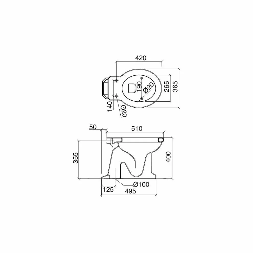 Wc Classic Bodenvase aus schwarzer Keramik mit Sitz, Made in Italy - Marwa