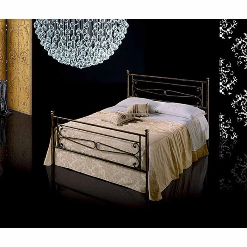 Topazio  Doppelbett aus Schmiedeeisen in Design
