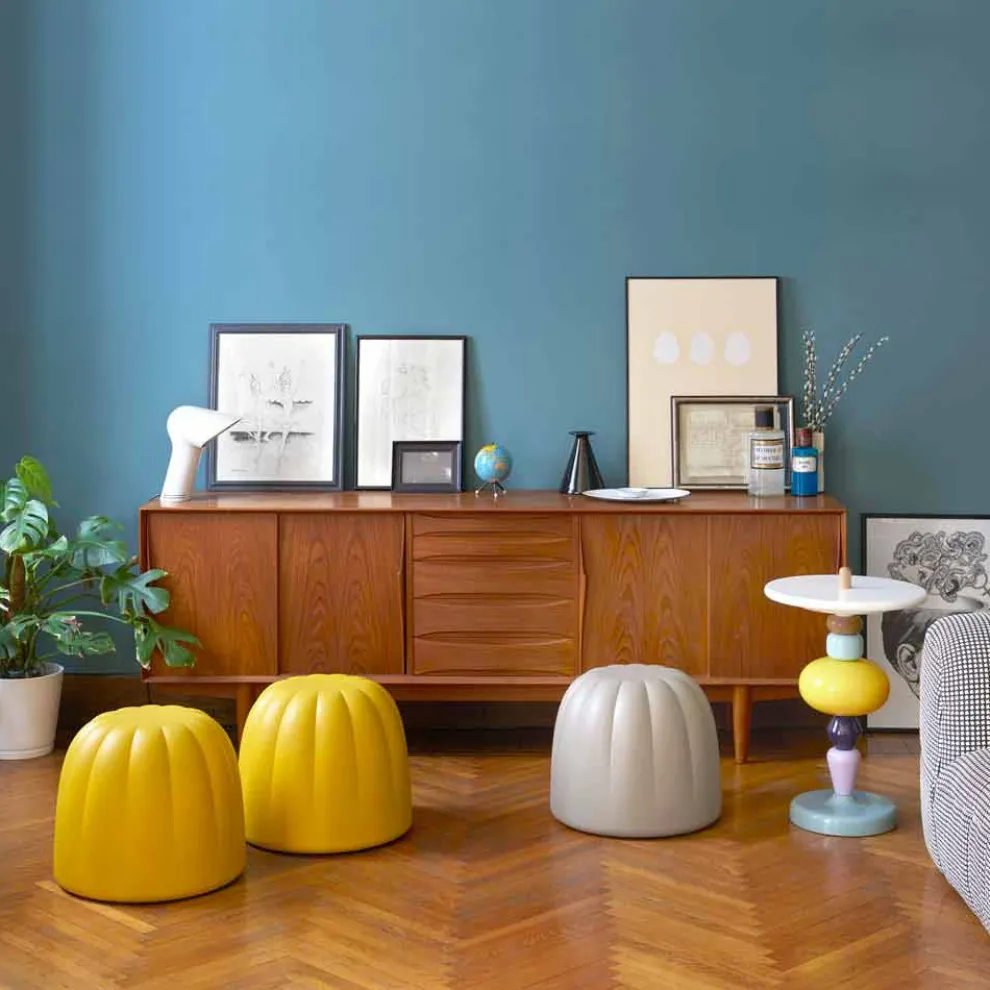 Weicher, farbiger Sitzpuff Slide Gelee aus Polyurethan, hergestellt in Italien