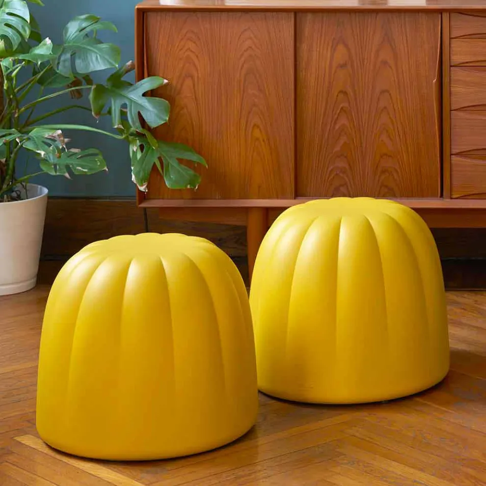 Weicher, farbiger Sitzpuff Slide Gelee aus Polyurethan, hergestellt in Italien