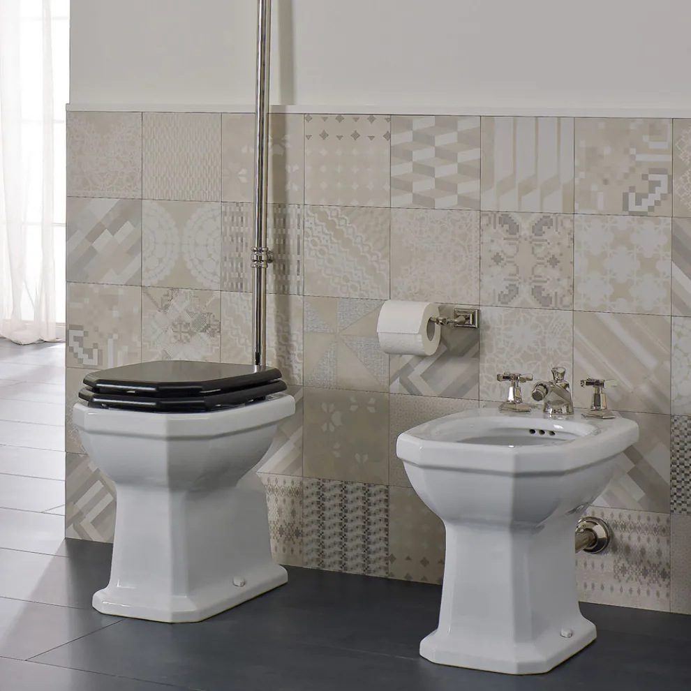 Weißer Keramik-Vintage-Stil Made in Italy Bidet - Nausica