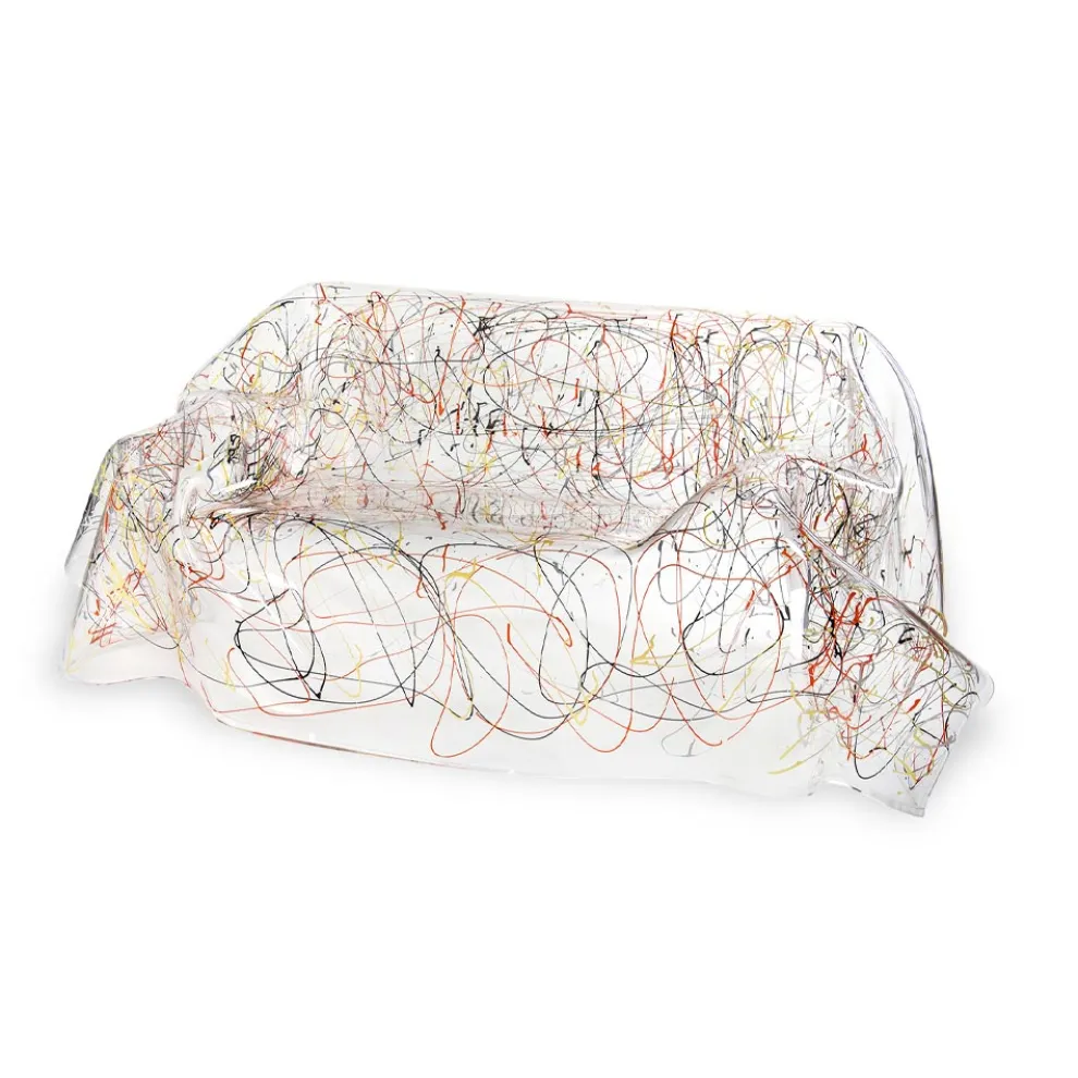 Weißes oder mehrfarbiges Plexiglassofa, recycelbar innen außen - Jolly