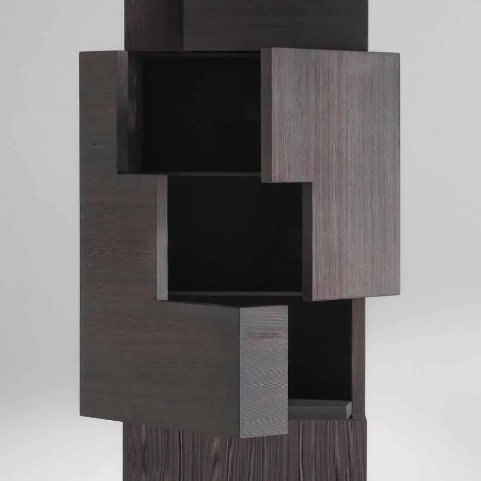 Wertvoller Hochschrank aus Thermoholz n Lärche 3 Türen und 1 Schublade